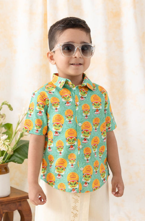 Pre-Order: Boy Kathakali Shirt-Green