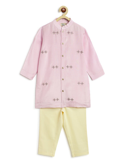 Pre-Order: Boy Kurta Pyjama Set-Purple