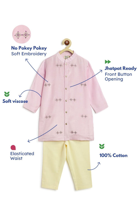 Pre-Order: Boy Kurta Pyjama Set-Purple