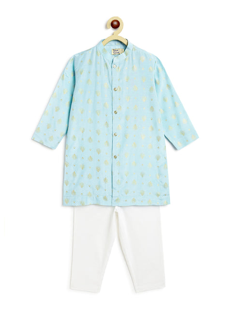 Pre-Order: Boy Kurta Pyjama Set-Blue