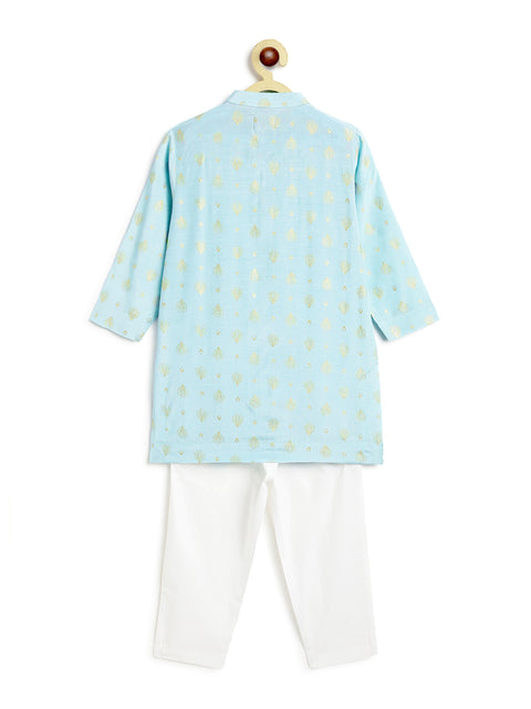 Pre-Order: Boy Kurta Pyjama Set-Blue