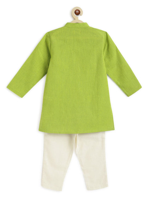 Pre-Order: Boy Lion Kurta Pyjama Set - Green