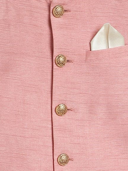 Pre-Order: Boy Silk Bandhgala-Pink