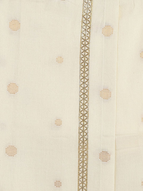 Pre-Order:  Boy Polka Dot Mundu-Cream