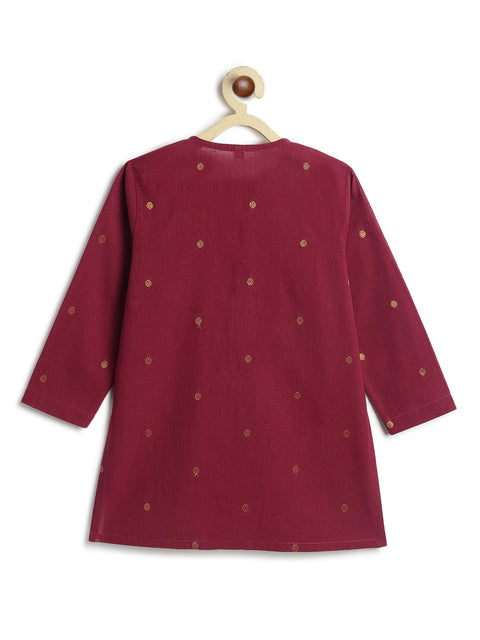 Pre-Order: Boy Self Design Kurta - Purple