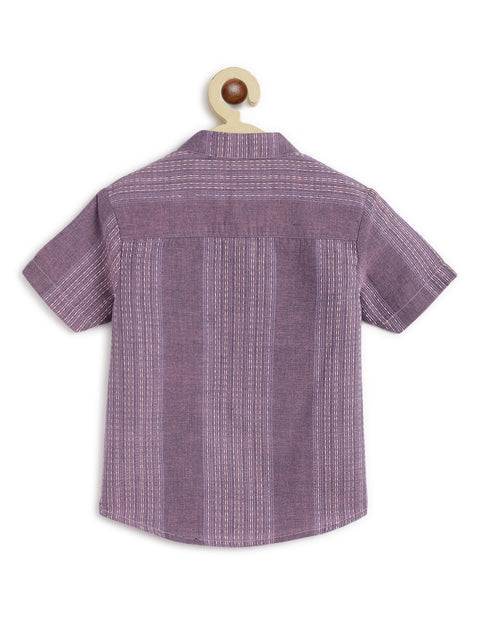 Boy Self Kantha Shirt - Purple