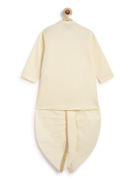 Pre-Order: Boy Shiv Dhoti Kurta Set-Cream