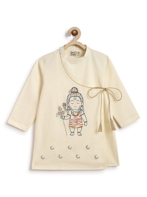 Pre-Order: Boy Shiv Dhoti Kurta Set-Cream