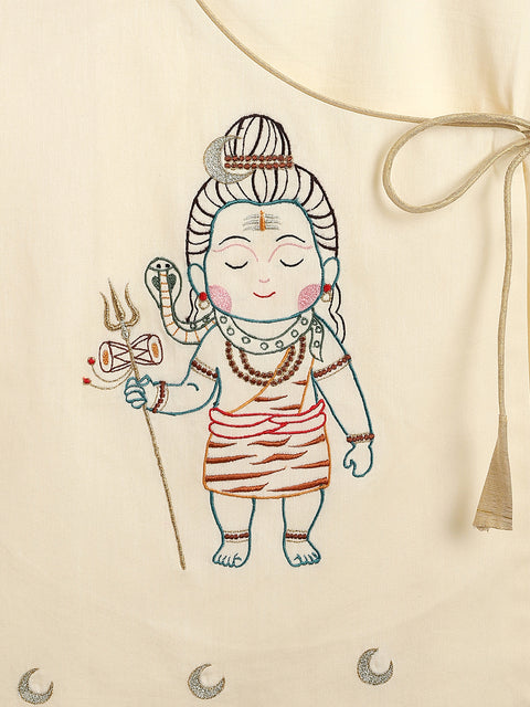 Pre-Order: Boy Shiv Dhoti Kurta Set-Cream