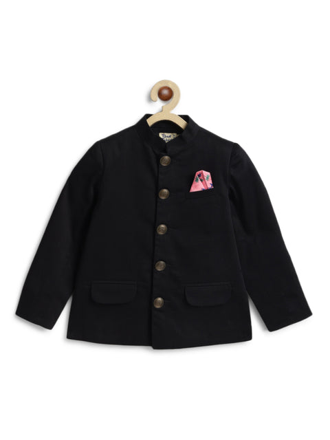 Pre-Order:  Boy Solid Bandhgala-Black