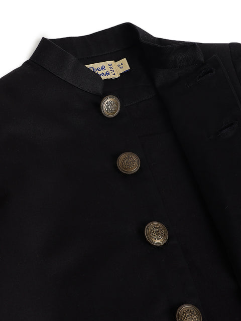 Pre-Order:  Boy Solid Bandhgala-Black