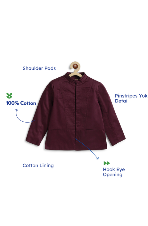 Pre-Order: Boy Solid Bandhgala-Maroon