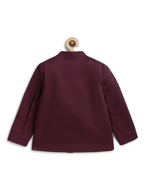 Pre-Order: Boy Solid Bandhgala-Maroon