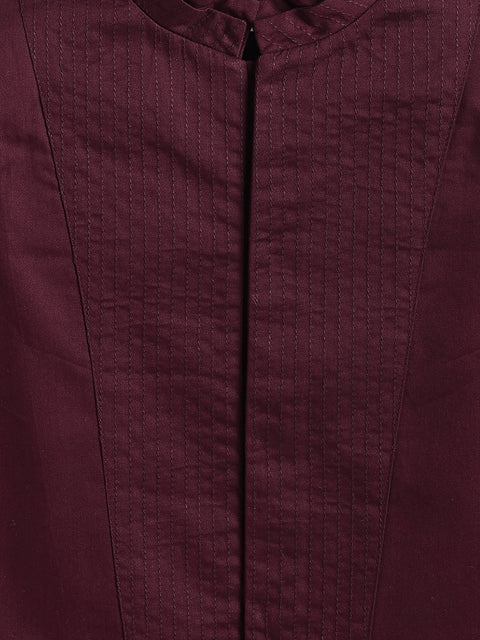 Pre-Order: Boy Solid Bandhgala-Maroon