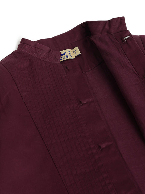 Pre-Order: Boy Solid Bandhgala-Maroon