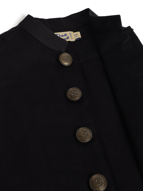 Pre-Order: Boy Solid Bundi Jacket-Black