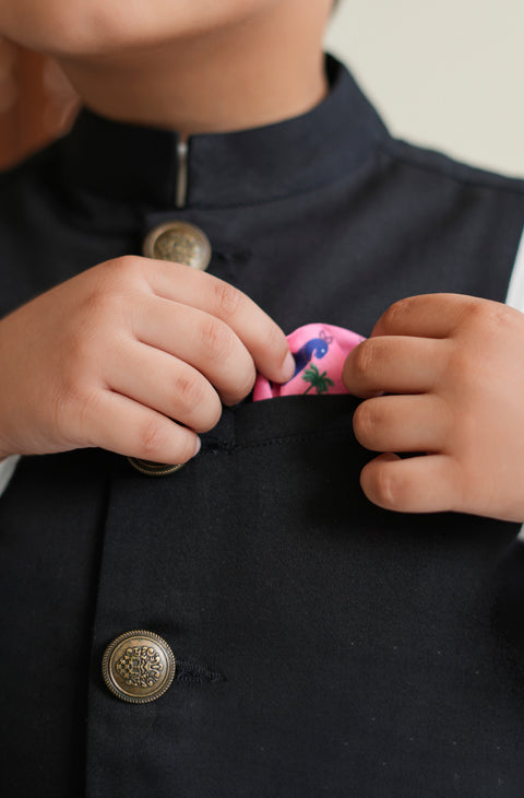 Pre-Order: Boy Solid Bundi Jacket-Black