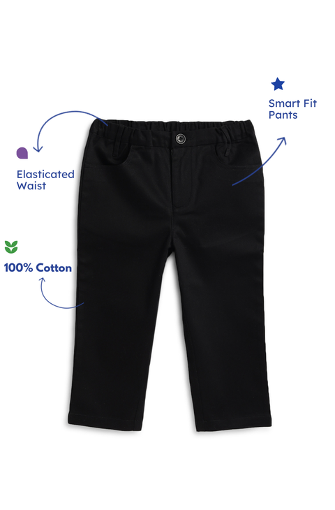 Pre-Order: Boy Solid Formal Pant-Black