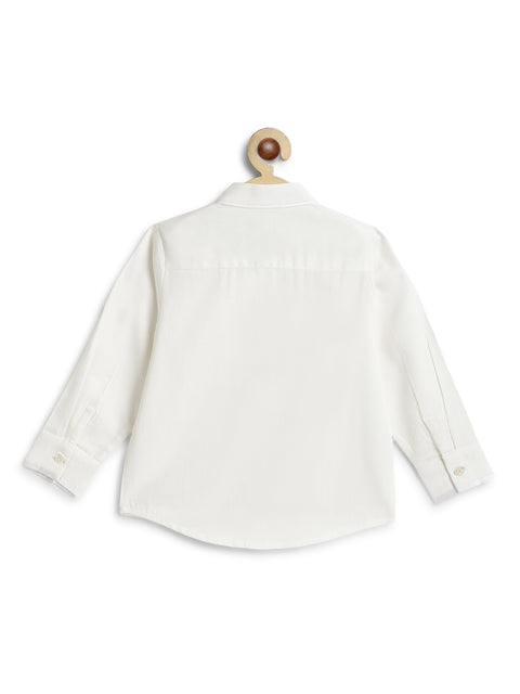 Pre-Order: Boy Solid Pleated Shirt-Cream