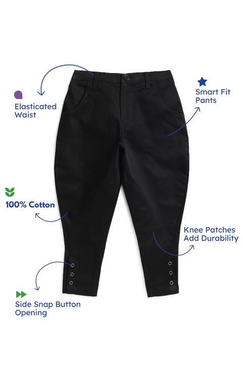 Pre-Order: Boy Solid Polo Pant-Black