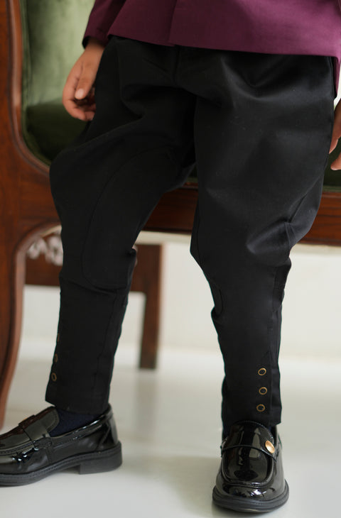 Pre-Order: Boy Solid Polo Pant-Black