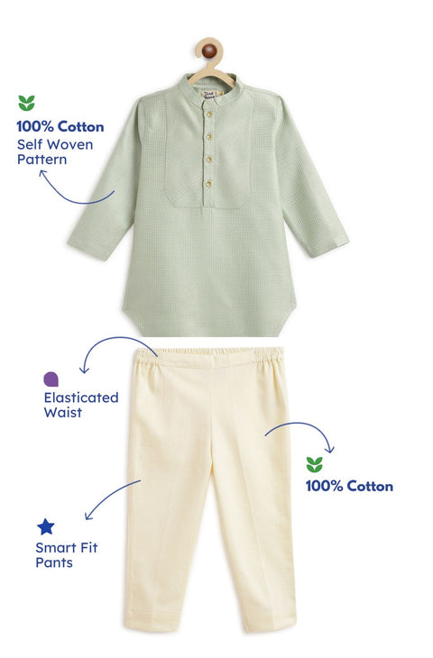 Pre-Order: Boy Classic Cool Kurta Set - Green