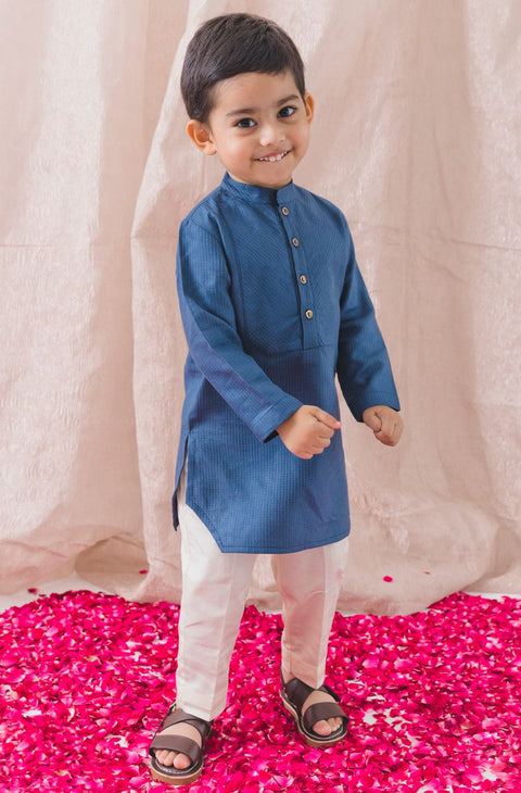 Pre-Order: Boy Classic Cool Kurta Set - Blue