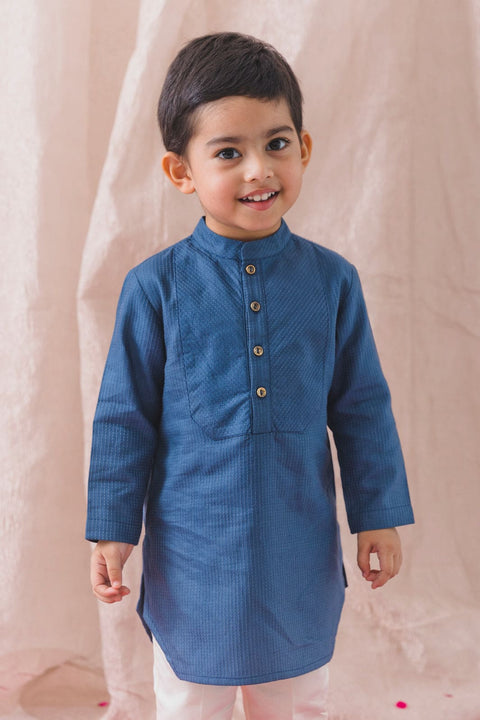 Pre-Order: Boy Classic Cool Kurta Set - Blue