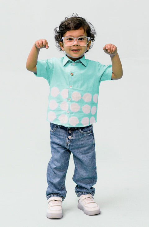 Pre-Order: Boy Tie & Dye Shirt - Blue