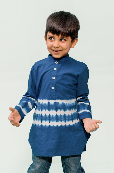 Pre-Order: Boy Tie & Dye Short Kurta - Blue