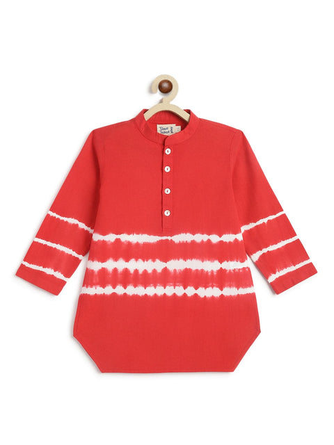 Pre-Order: Boy Tie & Dye Short Kurta - Red