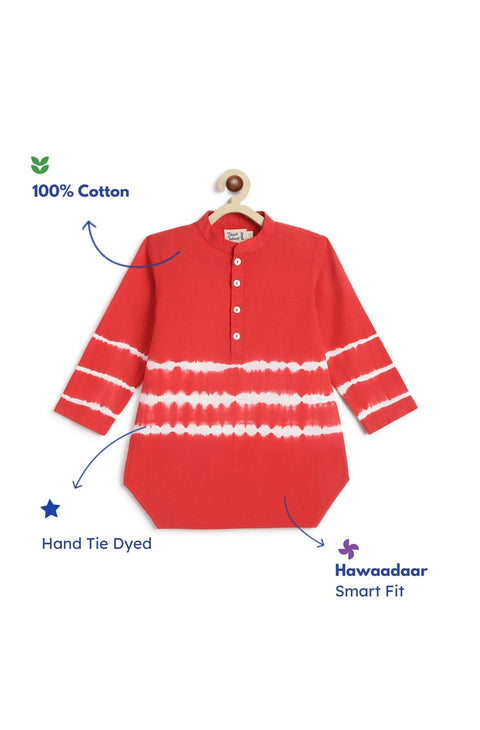 Pre-Order: Boy Tie & Dye Short Kurta - Red