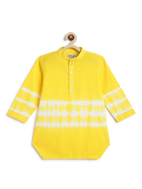 Pre-Order: Boy Tie & Dye Short Kurta - Yellow