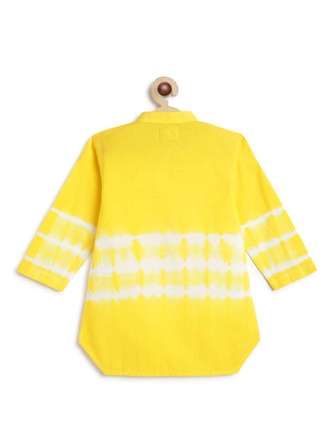 Pre-Order: Boy Tie & Dye Short Kurta - Yellow