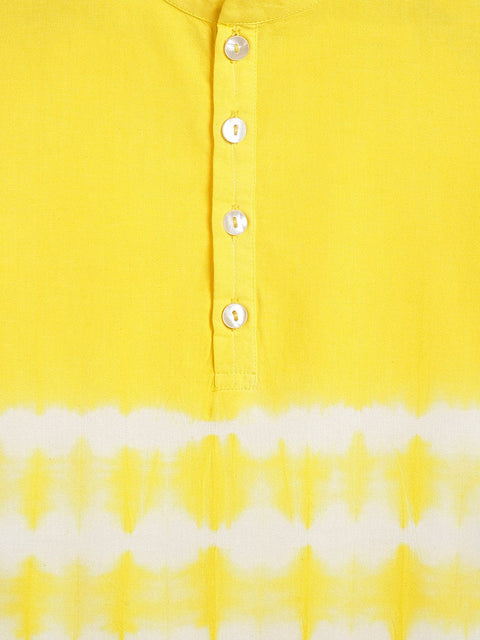 Pre-Order: Boy Tie & Dye Short Kurta - Yellow