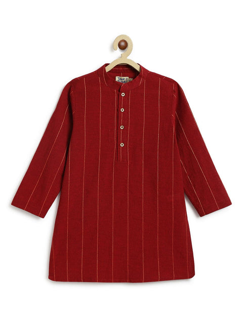 Pre-Order: Boy Classic Shiny Dhoti Set - Maroon