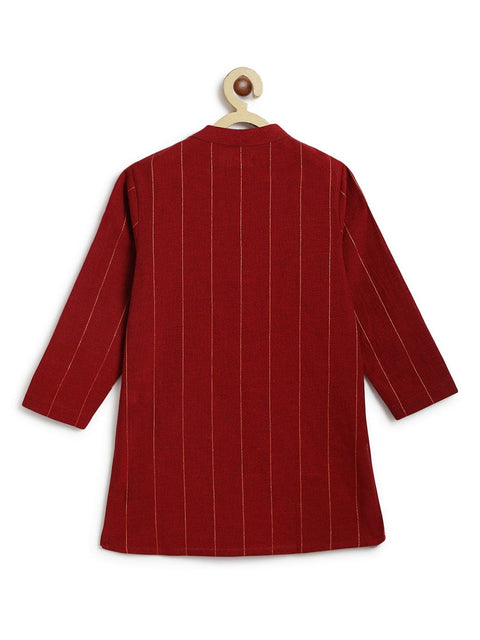 Pre-Order: Boy Classic Shiny Dhoti Set - Maroon