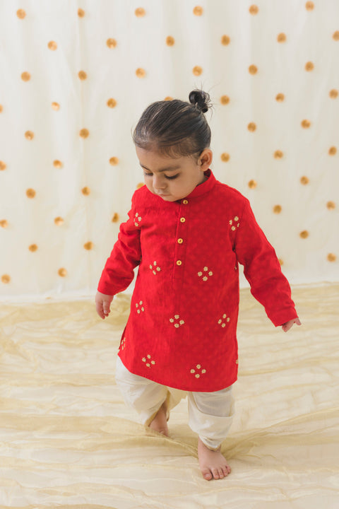 Pre-Order: Boys Classic Zari Dhoti Kurta Set