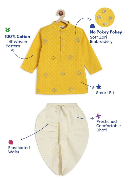 Pre-Order: Boys Classic Zari Dhoti Kurta Set