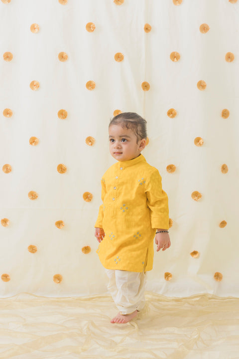 Pre-Order: Boys Classic Zari Dhoti Kurta Set