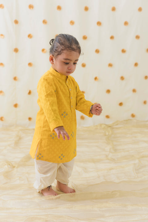 Pre-Order: Boys Classic Zari Dhoti Kurta Set
