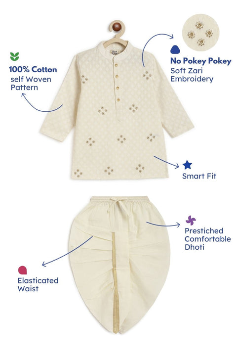 Pre-Order: Boys Classic Zari Dhoti Kurta Set