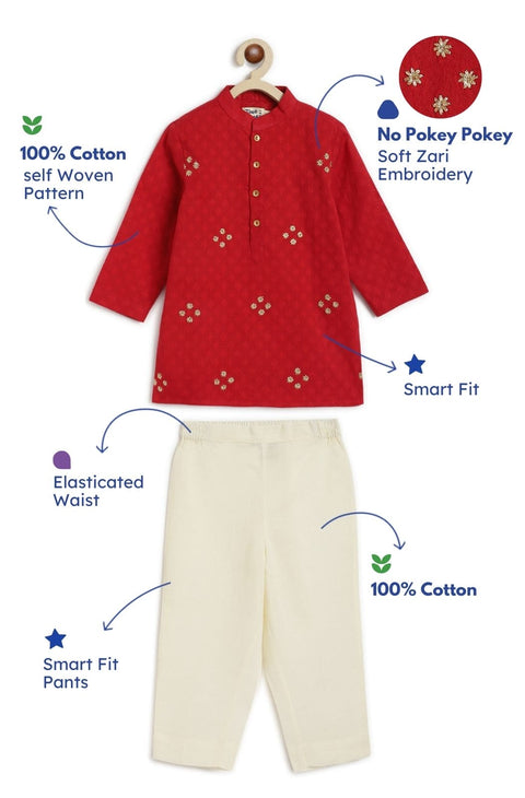 Pre-Order: Boys Classic Zari Kurta Pyjama Set