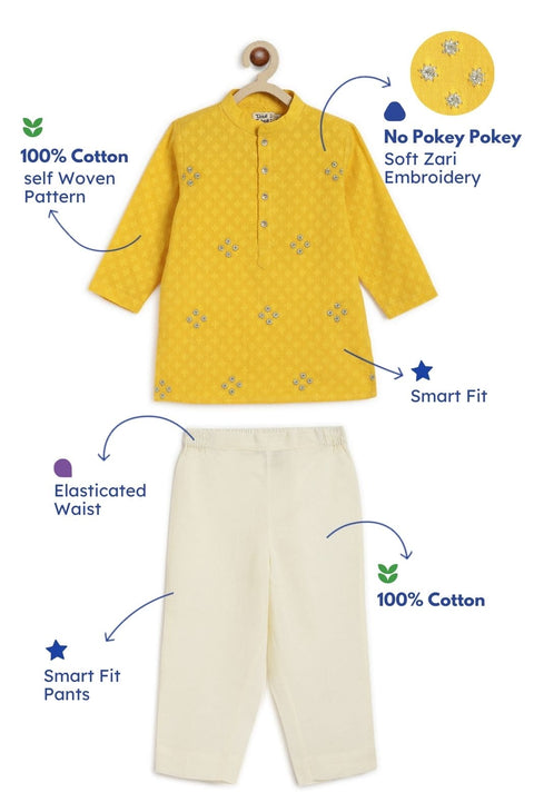 Pre-Order:  Boys Classic Zari Kurta Pyjama Set