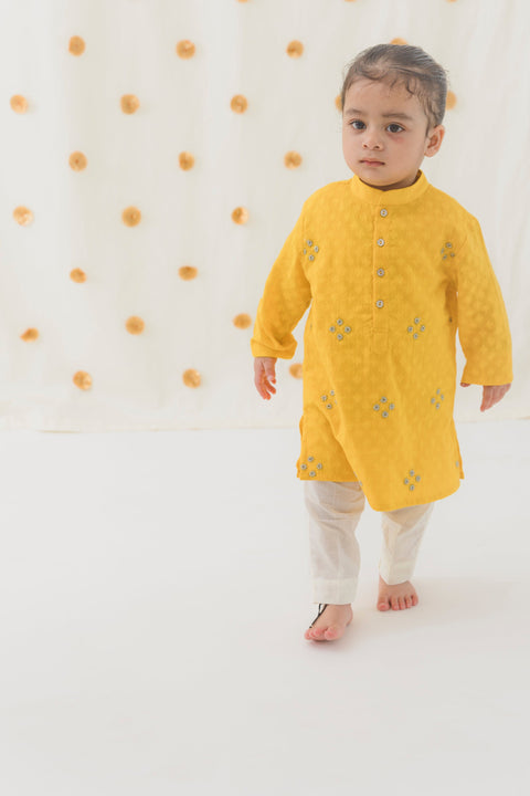 Pre-Order:  Boys Classic Zari Kurta Pyjama Set