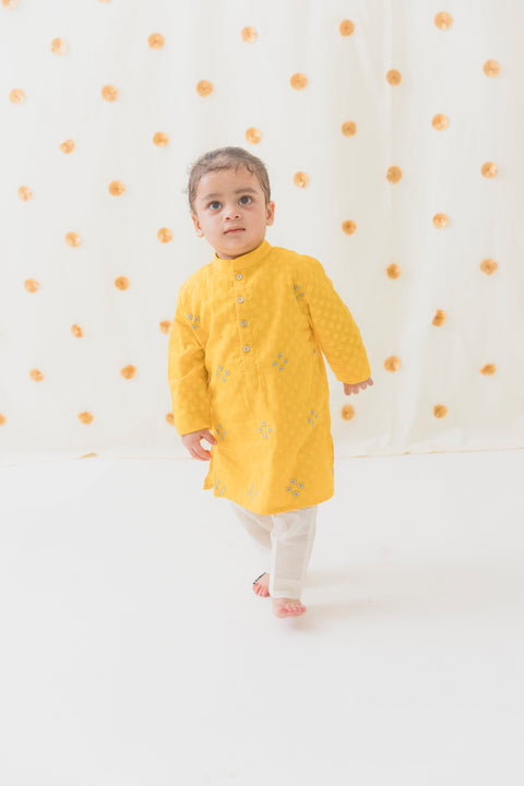 Pre-Order:  Boys Classic Zari Kurta Pyjama Set