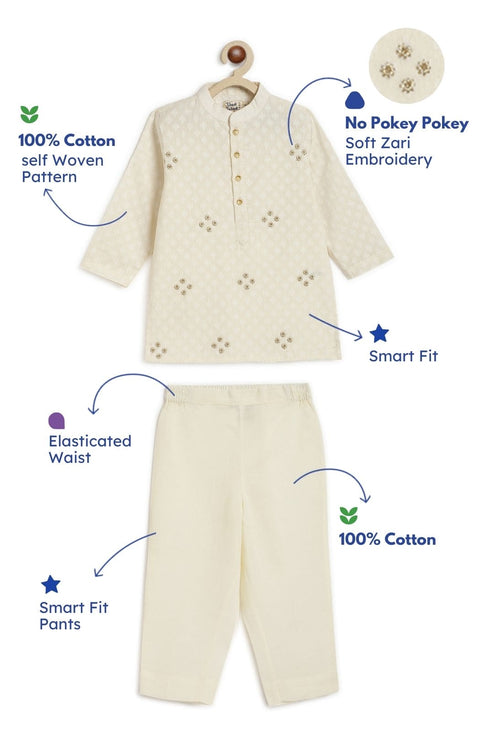 Pre-Order:  Boys Classic Zari Kurta Pyjama Set