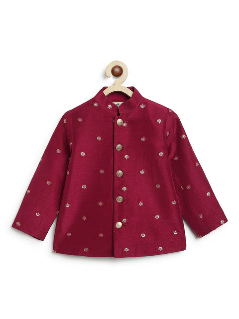 Pre-Order: Buta Brocade Bandhgala-Maroon