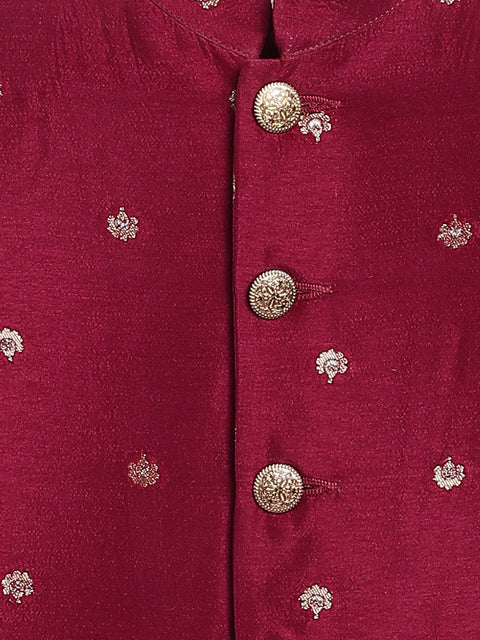Pre-Order: Buta Brocade Bandhgala-Maroon