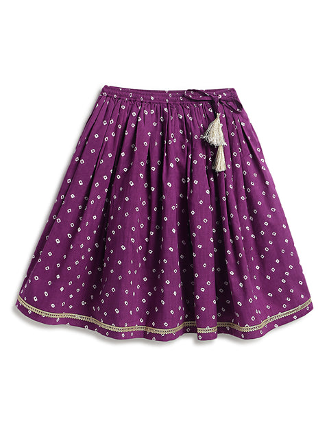 Pre-Order: Girl Bandhani Lehenga Set - Green